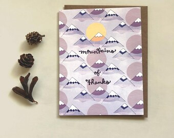 Mountain Thank You card scenic nature event thank you destination mountain range adventure landscape corporate staff mountain of thanks art
