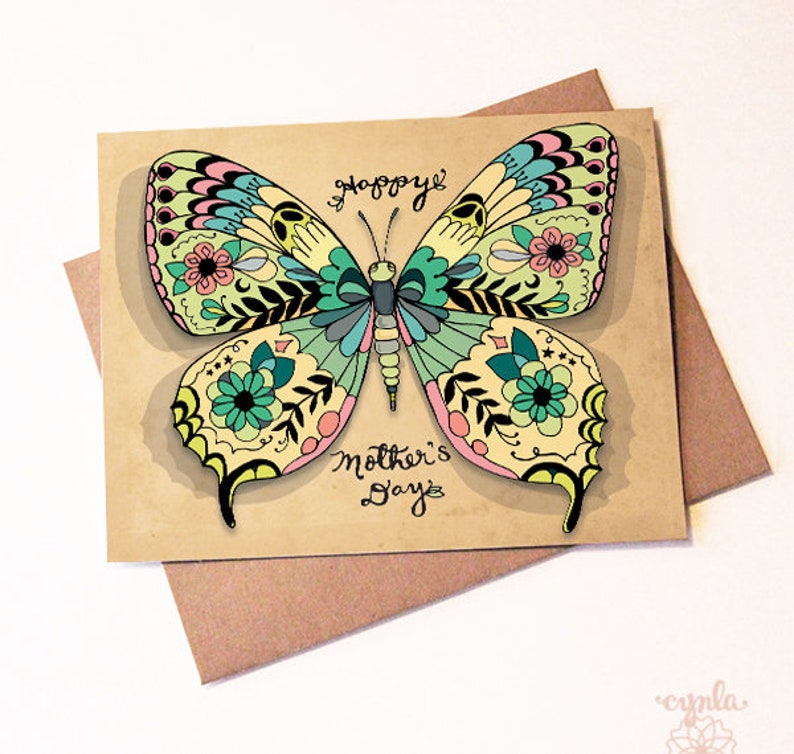 Mother's Day Butterfly Greeting Card Greeting Cards Mothers Day Card, Mom Greeting Card, Happy Mother's Day butterflies image 2