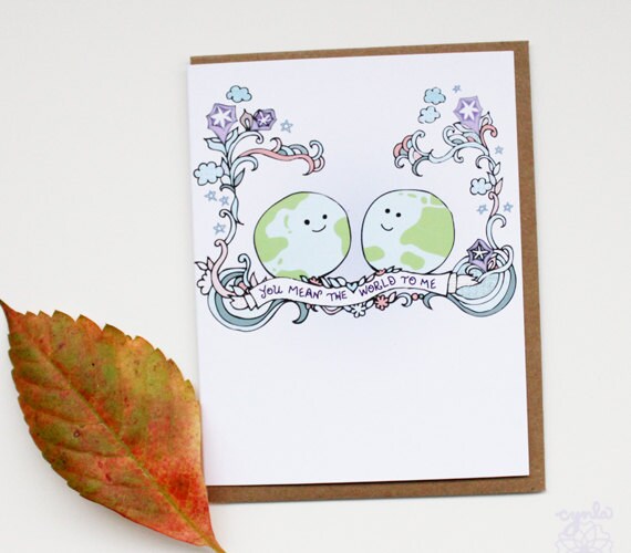 You Mean the World to Me - Love Card, Valentine's Day Card
