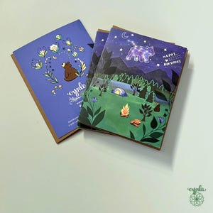 Starry Bear Card camping birthday forest camping lover outdoorsy husband gift bear adventure national park backpacker Ursa Major star gazer