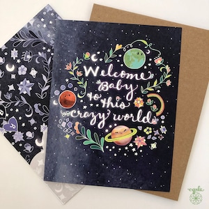 Welcome Baby Card - baby crazy world greeting card, new baby card, baby cards, baby shower card, baby greeting card, pandemic card