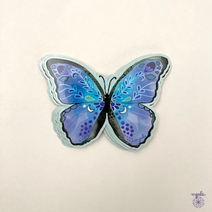 Sticker papillon Morpho bleu - autocollants, vinyle de 3 pouces autocollants animaux bleus insectes papillons beaux autocollants animaux papillon ensemble cadeau