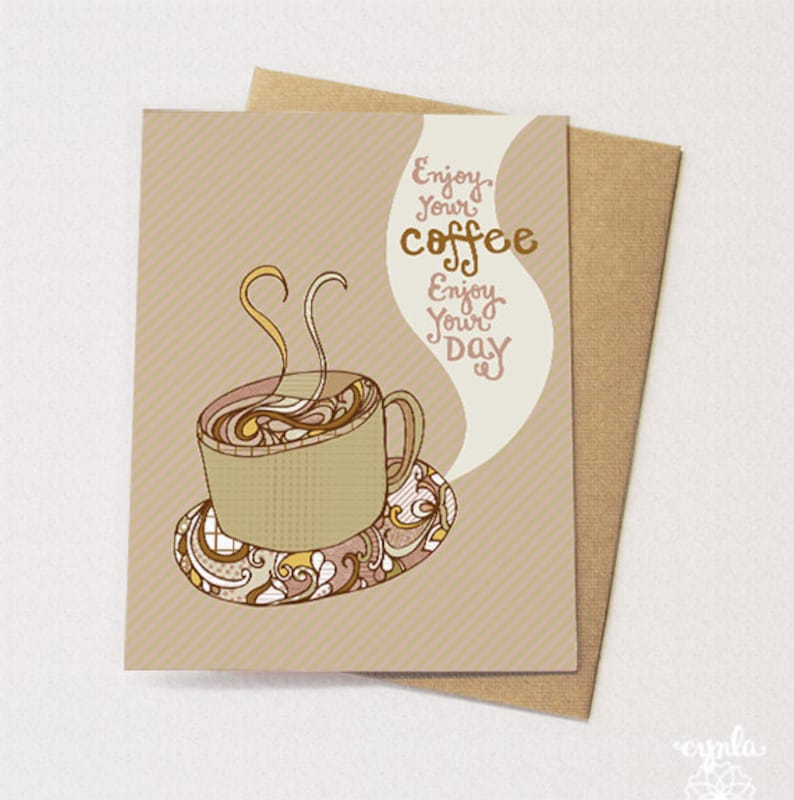 Enjoy your COFFEE Card  blank inside image 0