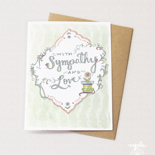 Sympathy Hanky Card - blank inside, sympathy card, with sympathy and love card