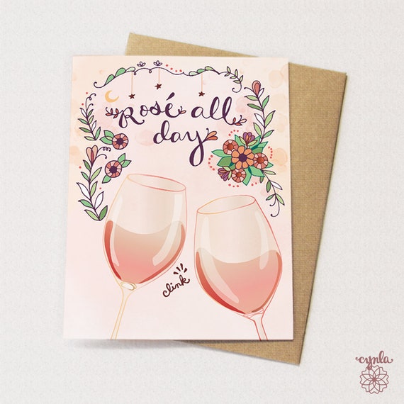 Rose Toute La Journee Carte De Voeux Cartes De Vœux De Vin Etsy Rose Toute La Journee Carte De Voeux Cartes De Vœux De Vin Etsy