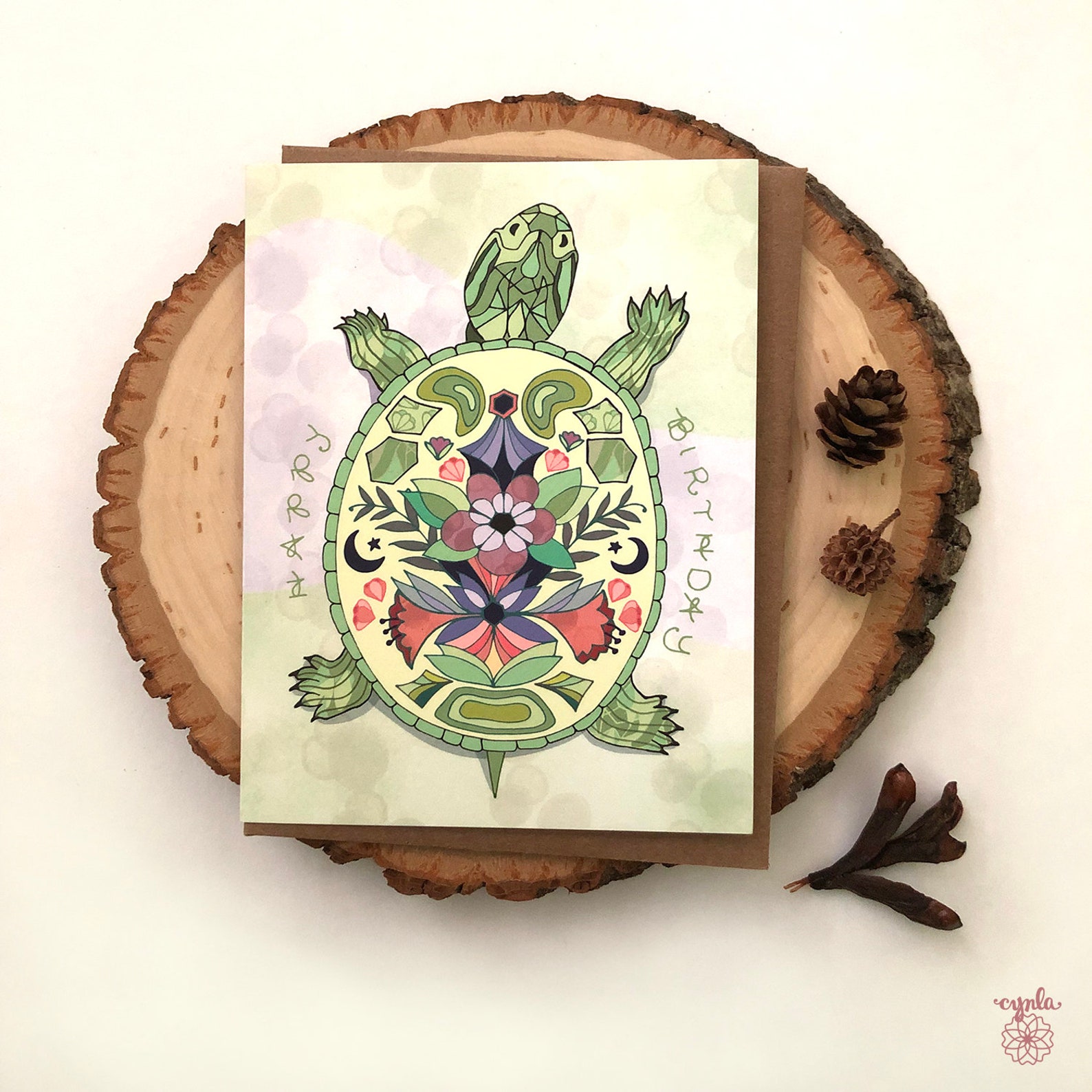 Turtle Birthday Greeting Card - Pond Turtle Greeting Cards, Cynla Paper ...