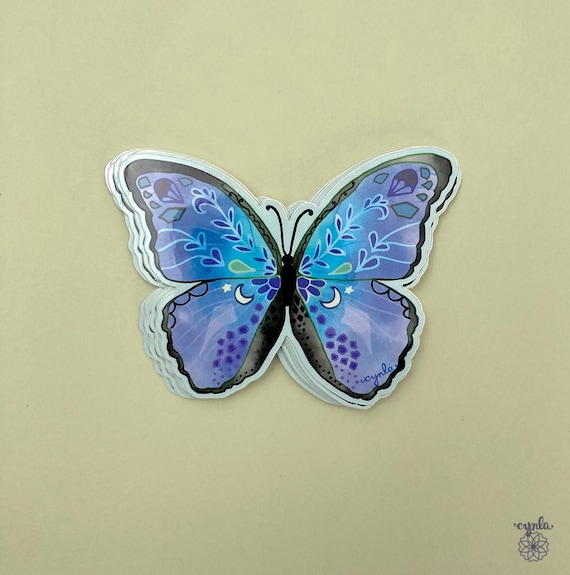 Blue Morpho Butterfly sticker stickers vinyl blue animal sticker insect butterflies beautiful animal sticker butterfly set gift