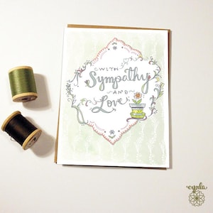 Carte de sympathie hanky - carte de sympathie avec sympathie et amour carte de sympathie hanky douce carte de sympathie belles cartes de voeux florales de sympathie