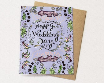 Wedding Card - happy wedding day greeting card, wedding card, bride