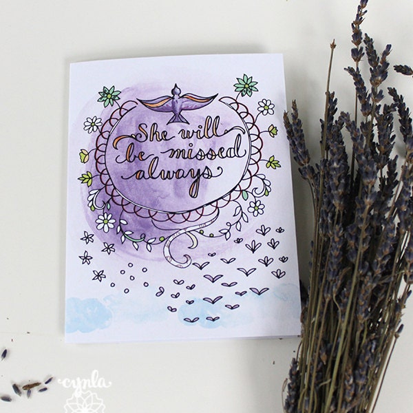 Sympathy Card - She Will Be Missed Sympathy for Female Miss Her Card ...
