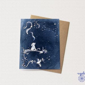 Happy Birthday Card sterrenbeeld sterrenbeeld puppy dromen bot huisdier sympathie hond sympathie hondenliefhebber sterrenhemel hond nacht hond cadeau puppy