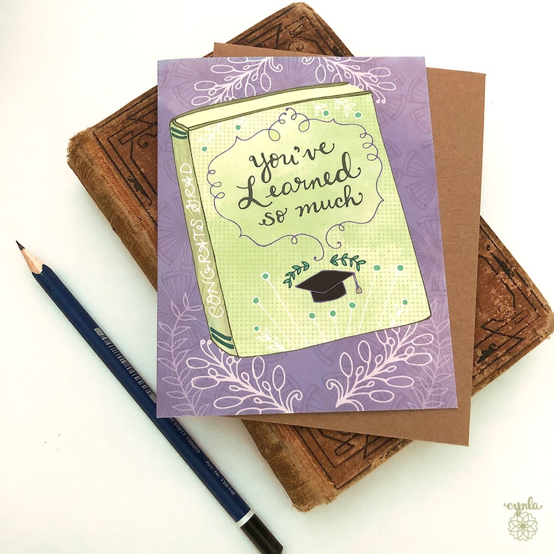 Graduation Book Card Degree Study Grad Card High School Senior Hats off ...