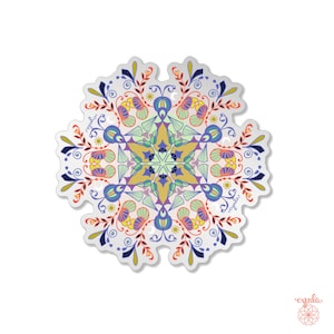 Adesivo Caleidoscopio - design geometrico 3,4 in vinile graziosi adesivi geometria arcobaleno colorato mandala adesivo argento mistico arte olistica