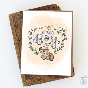Carte de voeux pour bébé garçon - Carte de voeux pour bébé, bienvenue pour bébé, papeterie, articles en papier, carte pour chiot, vente en gros