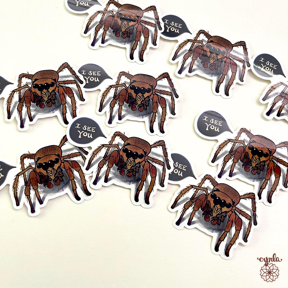 Spider Sticker - Creepy Spider Jumping Spider Sticker Halloween ...