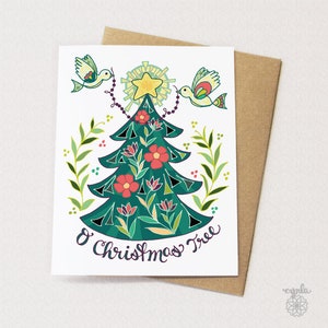 O Christmas Tree Greeting Card - Christmas card, modern Holiday card