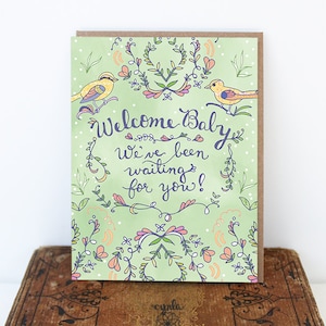 Babywenskaart - Nieuwe babykaart, welkom baby, briefpapier, papierwaren, wachten op baby, groothandel