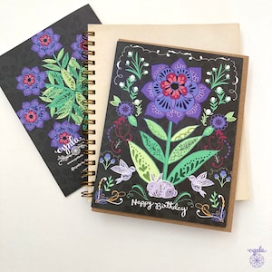 Lila Blumen Grußkarte - Hase Blumen Geburtstagskarte Blumen Geburtstagskarte Blumen Grußkarten einzigartige Blumen Karte Geschenk für ihren Hasen