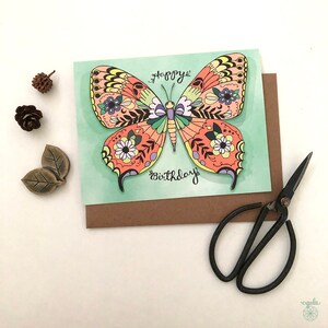 Butterfly Birthday Greeting card butterfly card, butterfly birthday card, monarch paper goods, butterfly lover gift image 3