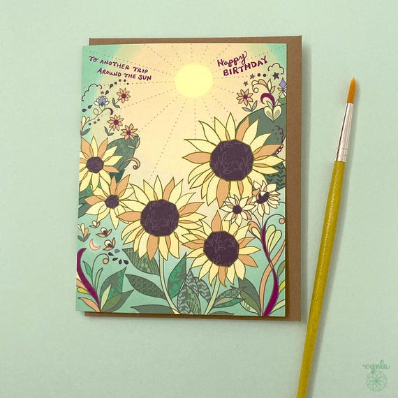 Biglietti di compleanno con stampa di girasoli freschi con buste, biglietti per tutte le occasioni, include biglietti di auguri vuoti biglietti di condoglianze Thinking Of You Cards