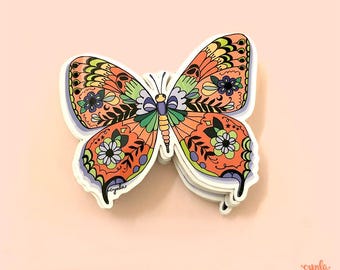 Pretty Butterfly Sticker monarch orange butterfly lover birthday gift for girl journal vinyl sticker tumbler laptop butterfly illustration