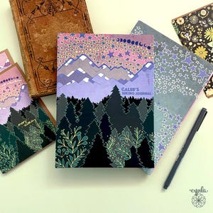 Diario de senderismo personalizado, cuaderno de viaje de montaña, diario de aventuras de mochilero, registro de senderos para excursionistas, regalo para amantes de la naturaleza, cuaderno de acampada para marido