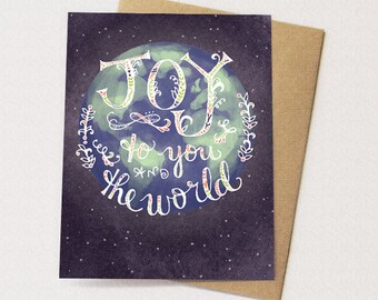 Joy to the world Greeting Card - Joy Card World peace card Neutral Holiday Card joy christmas card love and peace holiday Hanukkah