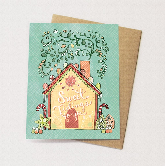 gingerbread house greeting card gingerbread holiday card