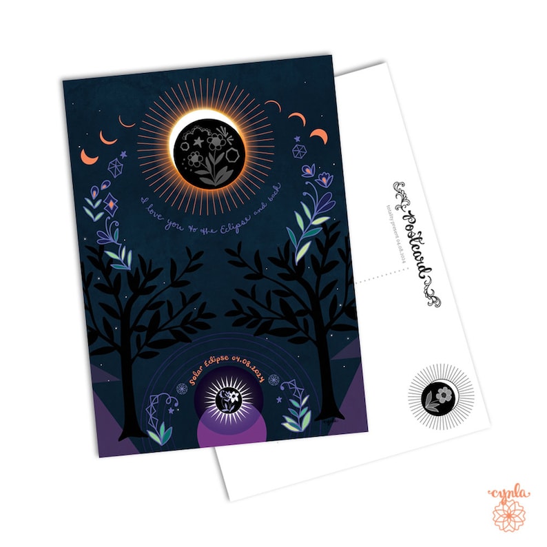 Eclipse Greeting Card solar eclipse totality love funny cute card solar eclipse card blank friendship thank you card thinking of you gift image 3