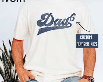 Custom Dad Number Of Kids Shirt, Personalized Father's Day Gift, Custom Number Of Children Shirt, Minimalist Father Gift Tee