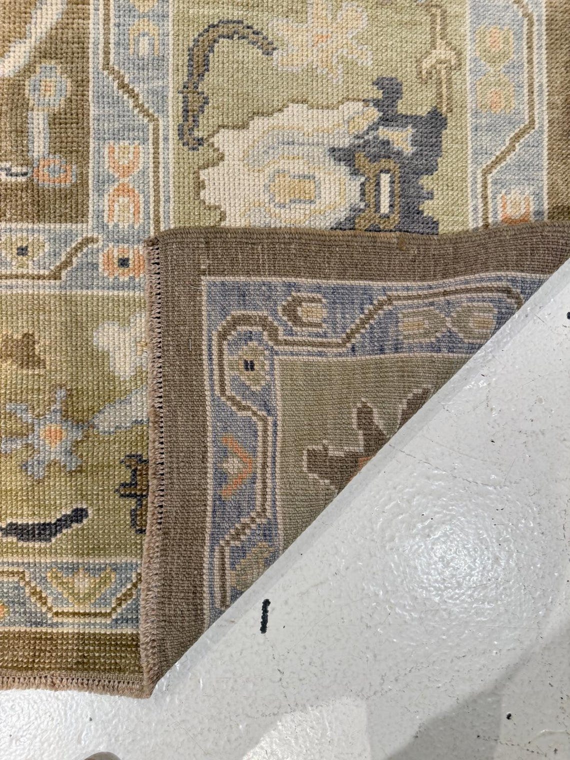 Antique Turkish Oushak Hand-knotted Rug Muted Olive 9x12 10x14 Turkish ...