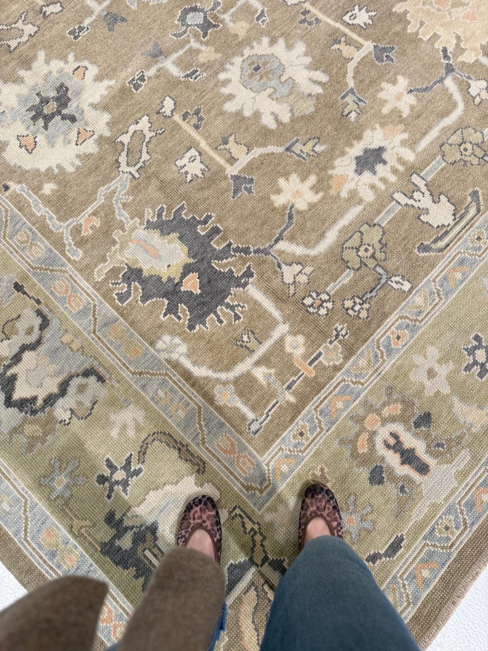 Antique Turkish Oushak Hand-knotted Rug Muted Olive 9x12 10x14 Turkish ...