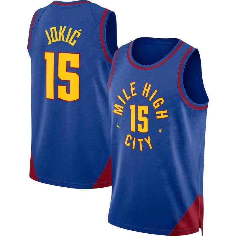 Discover Jokic Unisex Basketball Jersey, Blue Statement Edition