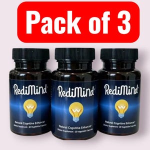 Pack of 3 RediMind Organic Focus Memory Brain Health 30 Capsules Fast Shipping