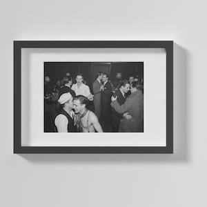 Speakeasy Dance Club-print uit de jaren 1940, vintage LGBTQ-paarfotografie, retro gay-kunstposter