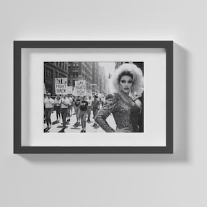ACT UP Gay Rights Print, 1980s Drag Queen Protest Poster, Queer History Wall Art
