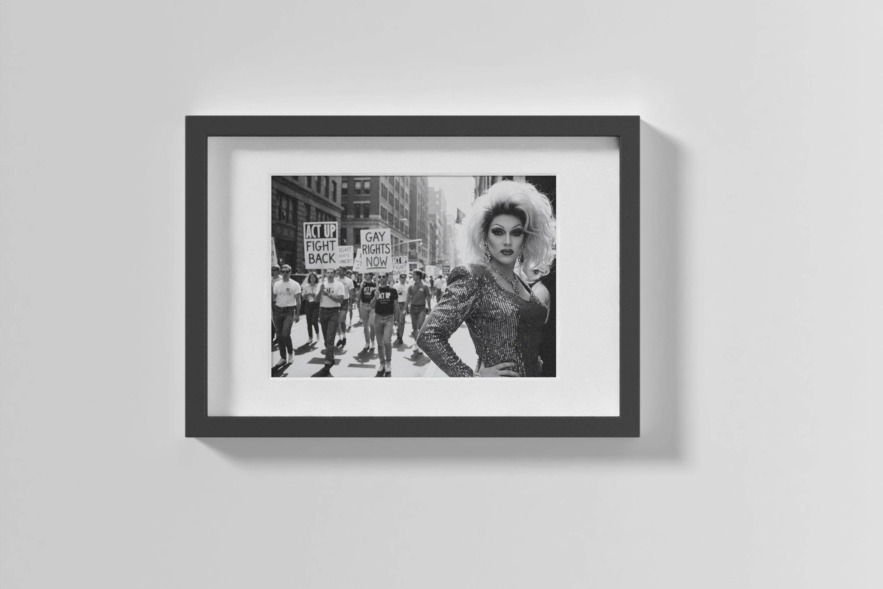 ACT UP Gay Rights Print, 1980s Drag Queen Protest Poster, Queer History ...