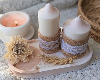 Bougie cylindre - artisanale - cire de soja