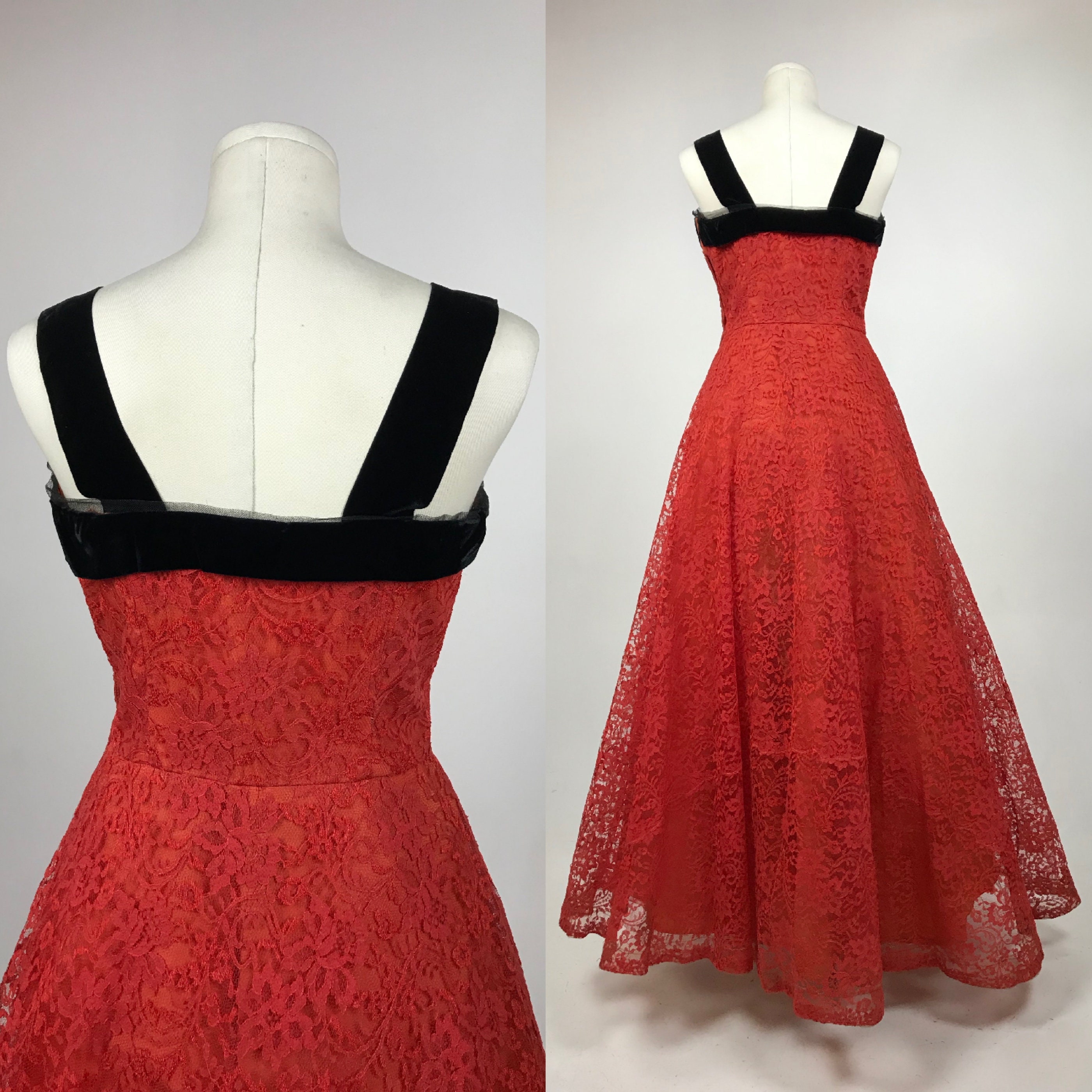 Fitted Prom Dress Vintage 50s Glam