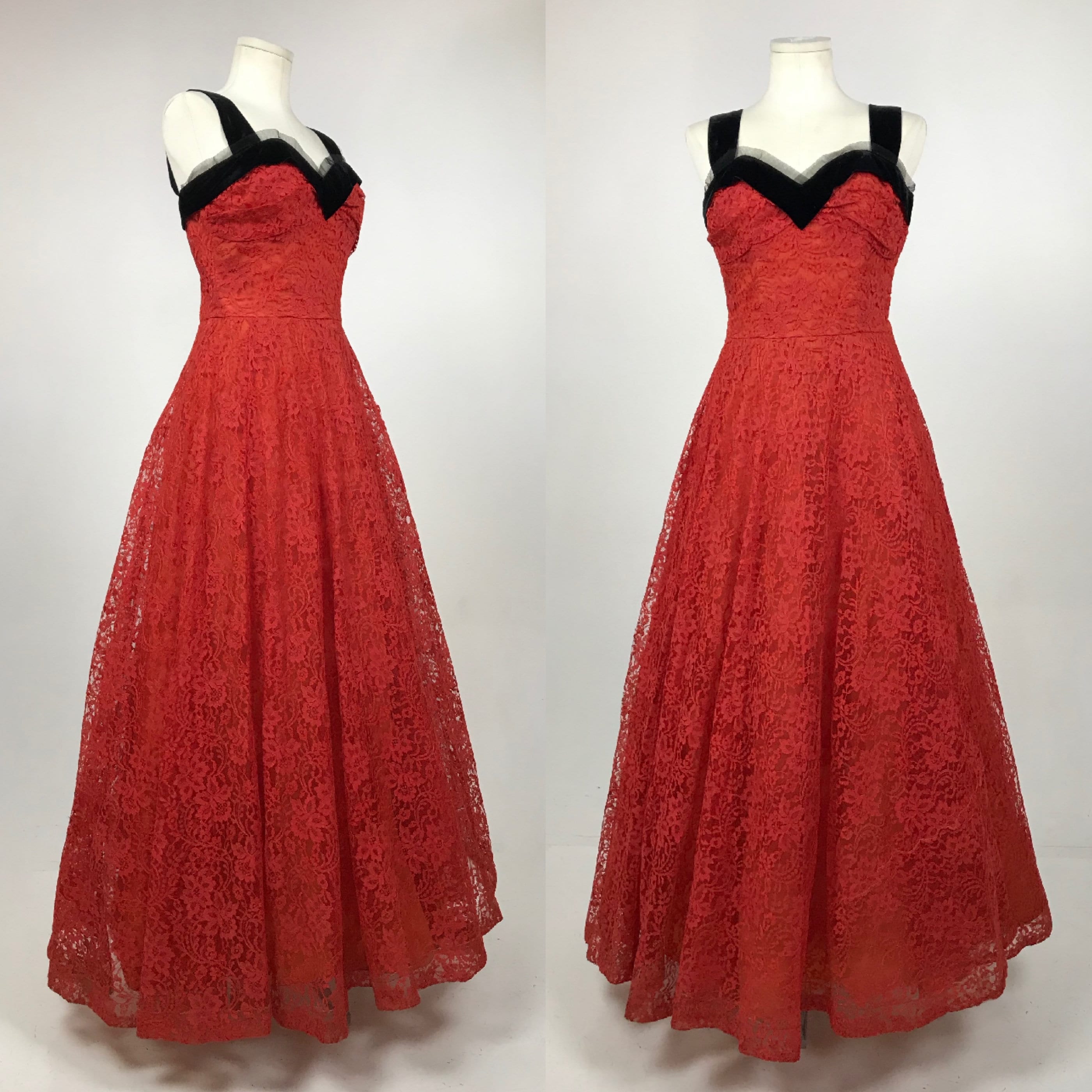 Fitted Prom Dress Vintage 50s Glam