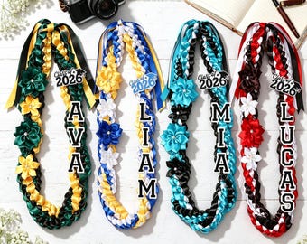 Collar de cintas trenzadas dobles personalizado, birrete de graduación personalizado, regalo de graduación de la promoción de 2026
