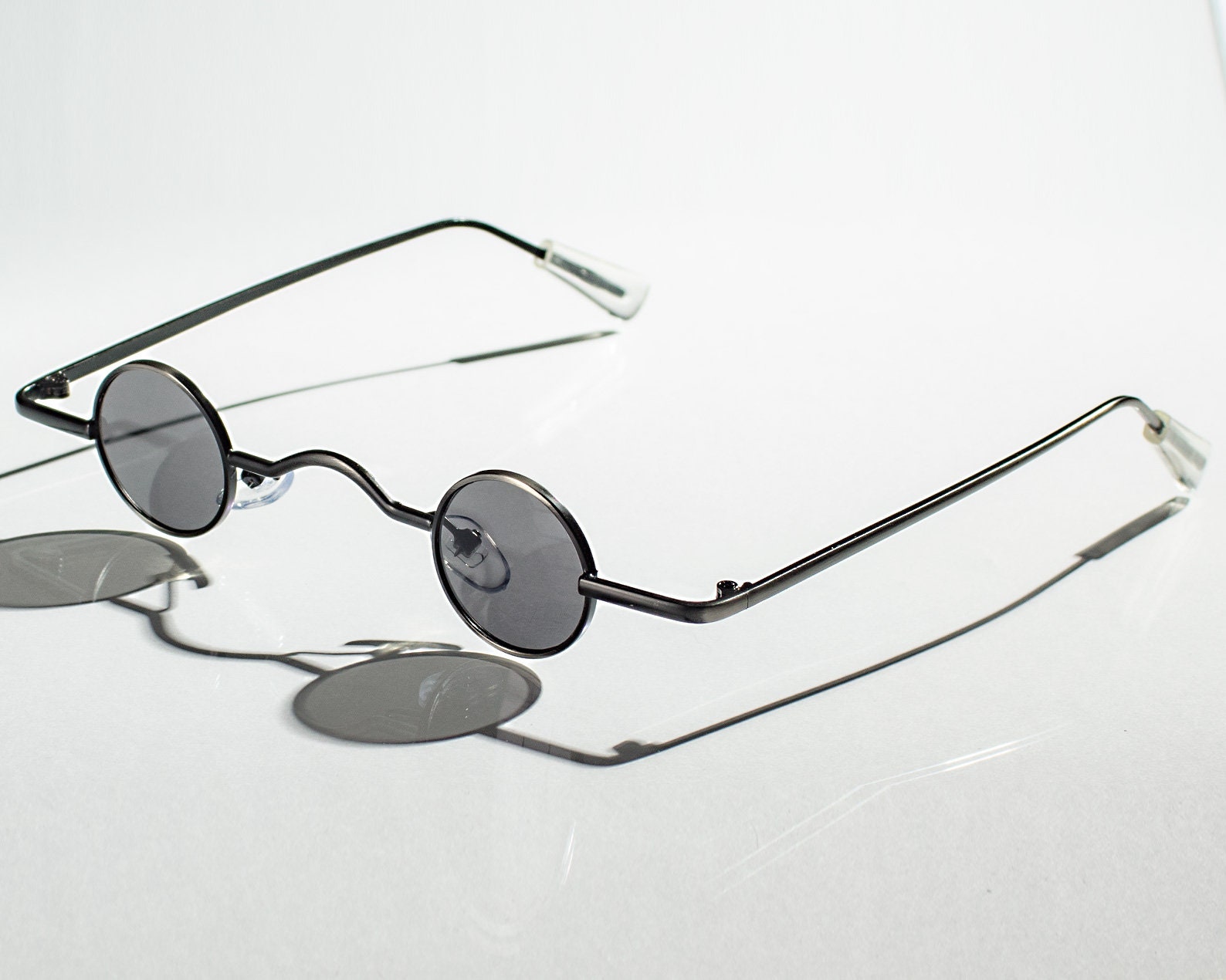 Black Goth Steampunk Sunglasses 1910s Small Goth Vampire Etsy