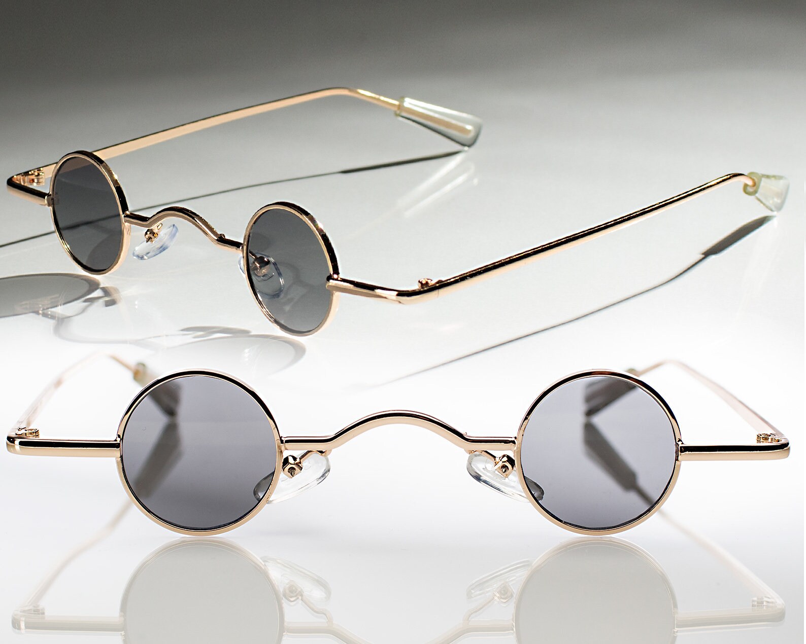 Small Goth Victorian Sunglasses 1910s Black Vampire Steampunk Etsy