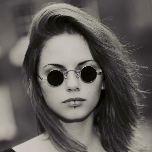 Small Goth Steampunk Sunglasses 90s Black Vampire Shades 90s Gold Metal Frame Cyberpunk Sherlock Holmes Dracula Sunglass Birthday Gift