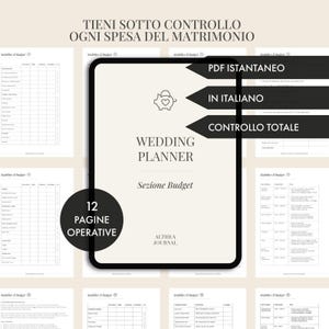 Wedding Budget Planner Digitale PDF – Tieni Sotto Controllo Ogni Spesa del Matrimonio