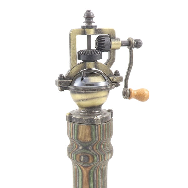 Antique Style Peppermill - Colorful wood pepper mill