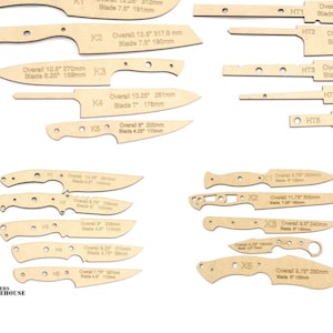 Knife Template - Kitchen Knife, Hunting Knife, Cleaver, Hatchet, Hidden Tang