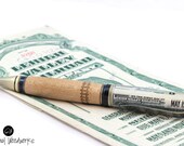 Handmade Schimmel Pen - Stock and wood from Lehigh Valley Railroad, Packerton, PA - Antique Brass accents - Comes in gift box