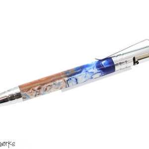 Blue Swirl Bolt Action Pen