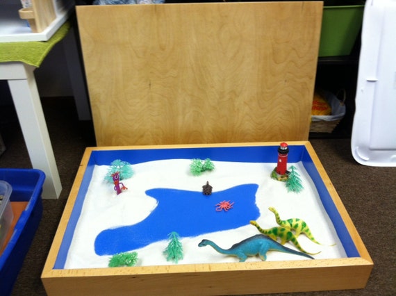 Therapist Sand Tray with Lid, Wet or Dry Sand Therapy Tools.